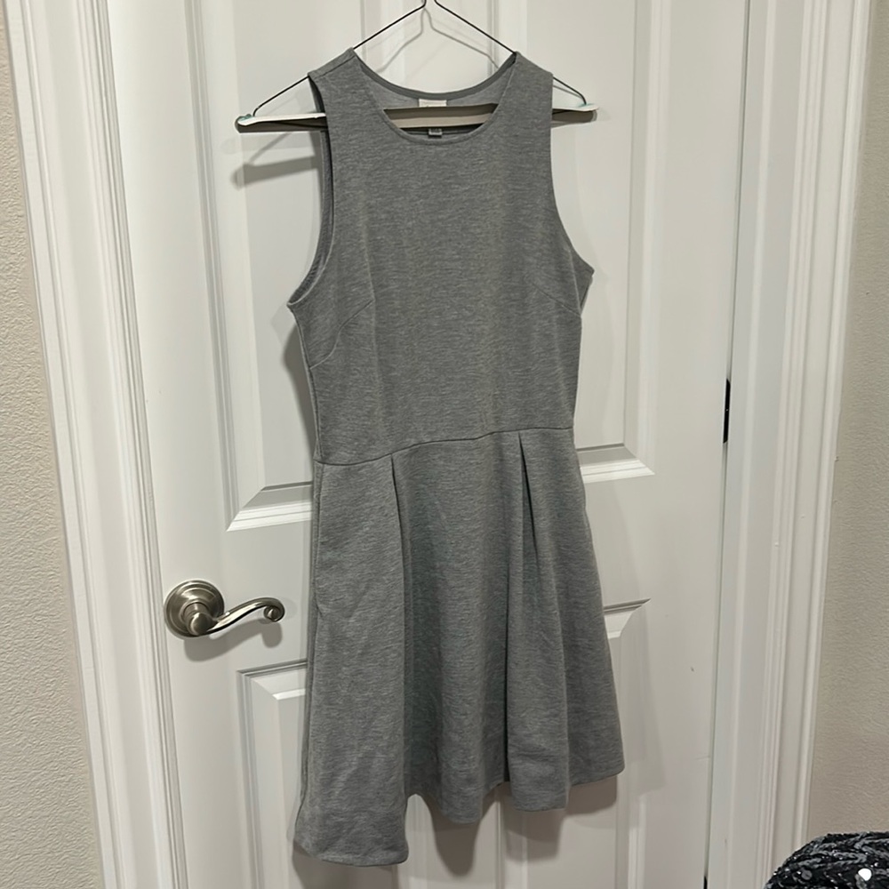 A New Day women’s grey round neck sleeveless stretch fit & flare dress small